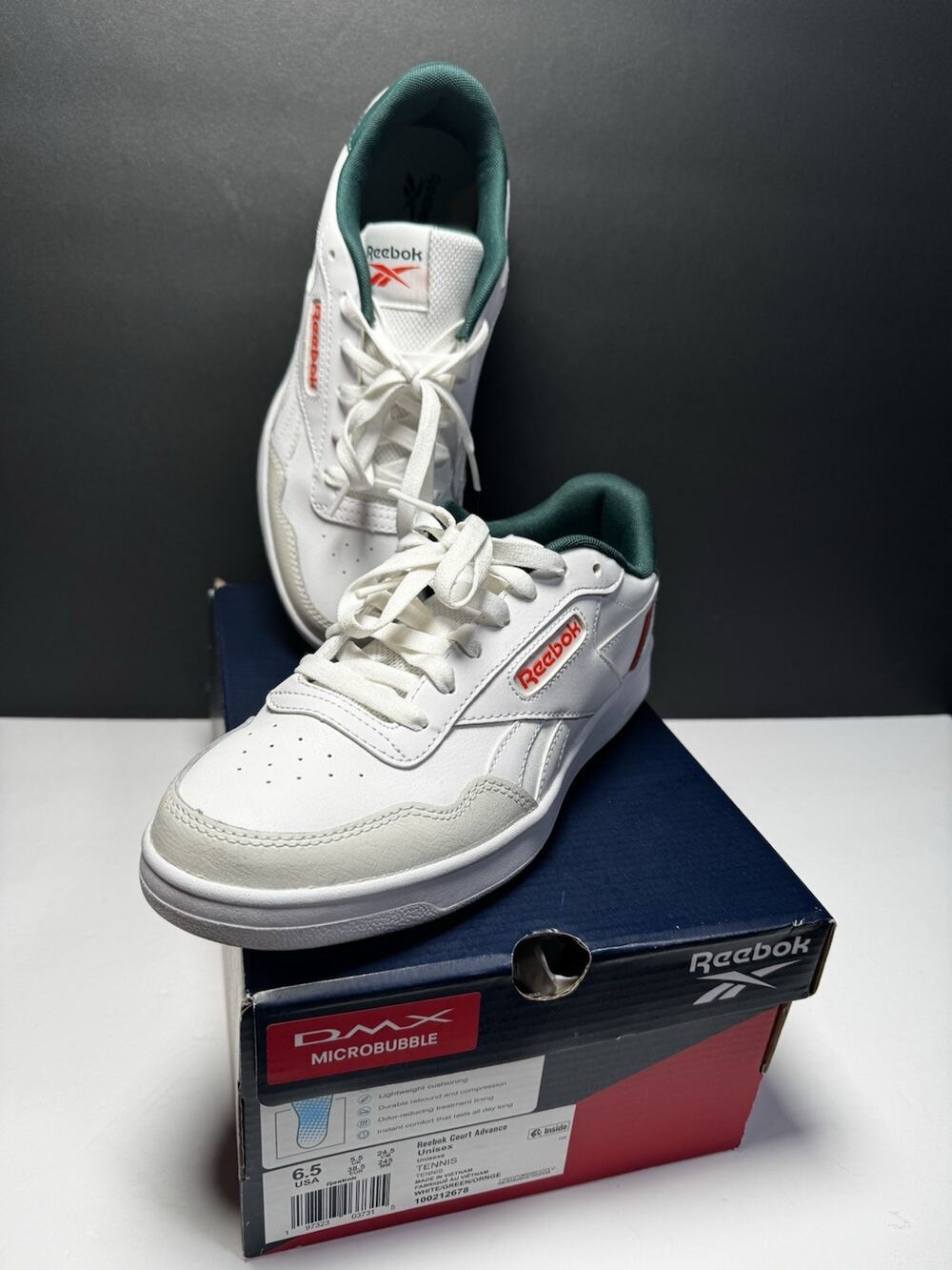 Reebok Court Advance White Unisex Green Tennis Shoes Stranger Things Retro